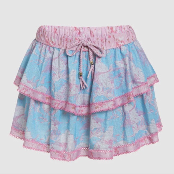 LoveShackFancy x Hurley Under The Sea cover up bathingsuit Tiered Ruffle Skirt - Picture 2 of 9